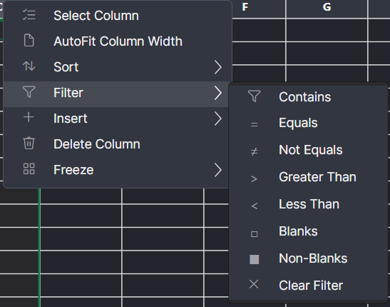 Column filter