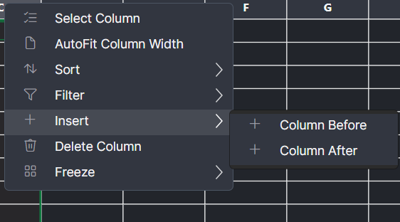 Column insert