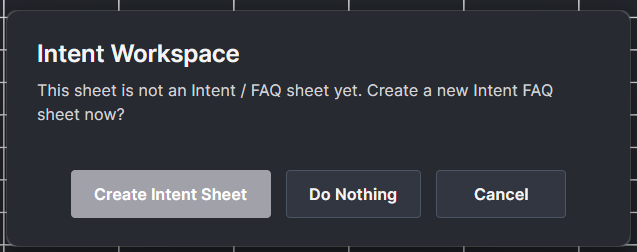 Create Intent Sheet prompt