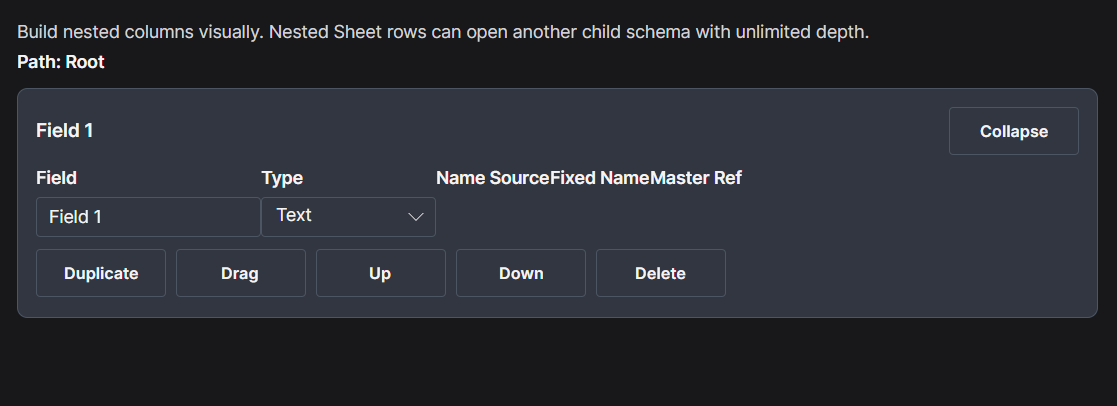 Nested schema
